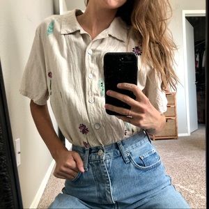 Vintage Embroidered Button Up